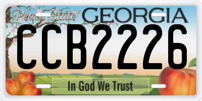 GA license plate CCB2226