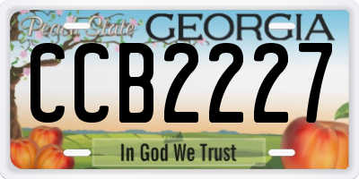 GA license plate CCB2227
