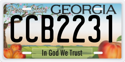 GA license plate CCB2231