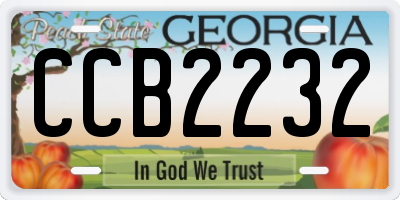GA license plate CCB2232