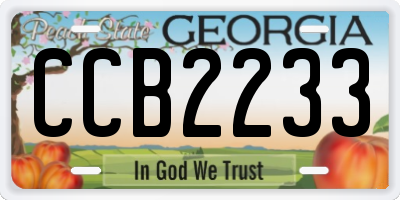 GA license plate CCB2233