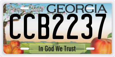GA license plate CCB2237
