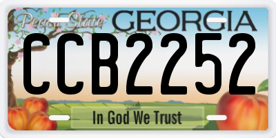 GA license plate CCB2252