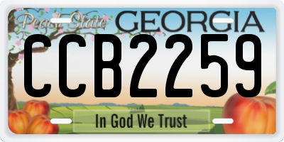 GA license plate CCB2259