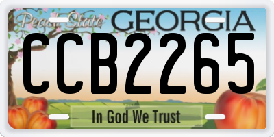 GA license plate CCB2265