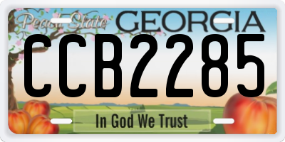 GA license plate CCB2285