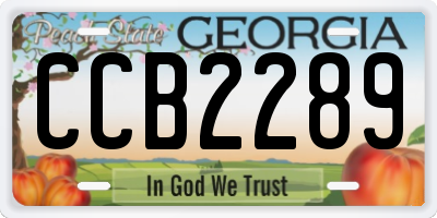 GA license plate CCB2289