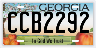 GA license plate CCB2292