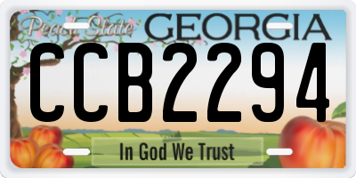 GA license plate CCB2294