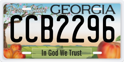 GA license plate CCB2296