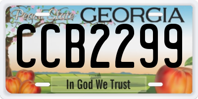 GA license plate CCB2299