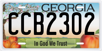 GA license plate CCB2302