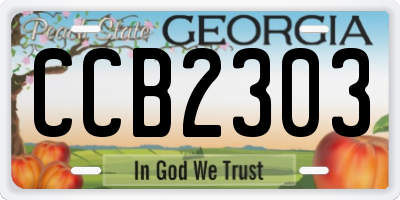 GA license plate CCB2303