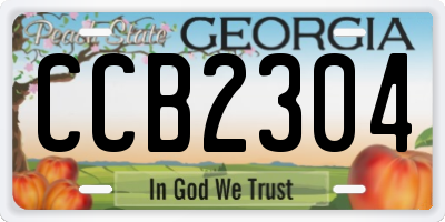 GA license plate CCB2304