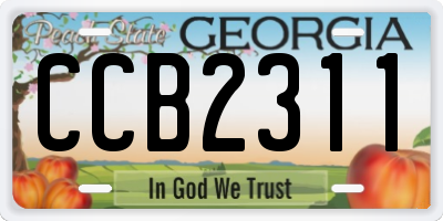 GA license plate CCB2311