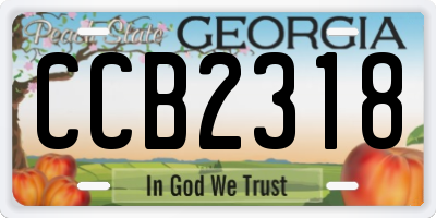 GA license plate CCB2318