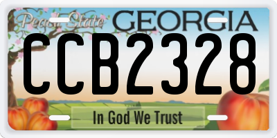 GA license plate CCB2328