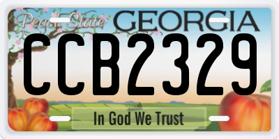 GA license plate CCB2329