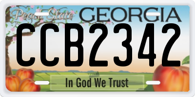 GA license plate CCB2342