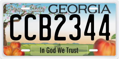 GA license plate CCB2344