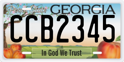 GA license plate CCB2345