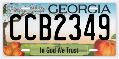 GA license plate CCB2349