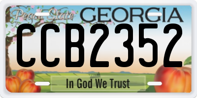 GA license plate CCB2352