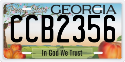 GA license plate CCB2356