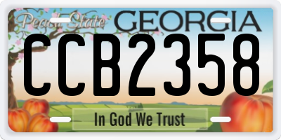 GA license plate CCB2358