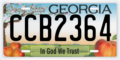 GA license plate CCB2364