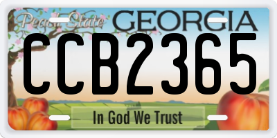 GA license plate CCB2365