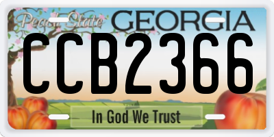 GA license plate CCB2366