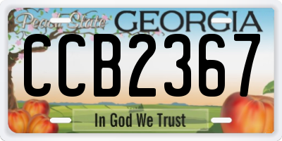 GA license plate CCB2367
