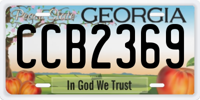 GA license plate CCB2369