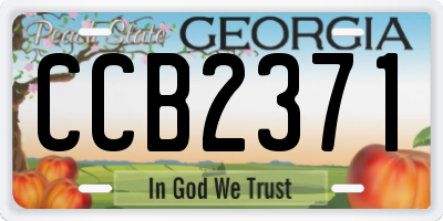 GA license plate CCB2371