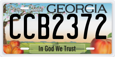 GA license plate CCB2372