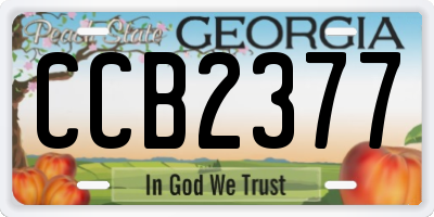 GA license plate CCB2377