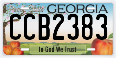 GA license plate CCB2383