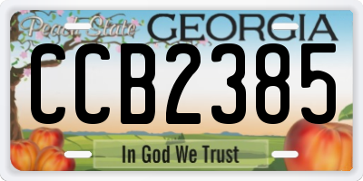 GA license plate CCB2385