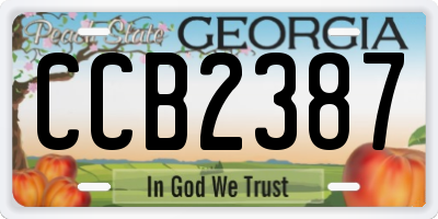 GA license plate CCB2387