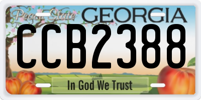 GA license plate CCB2388