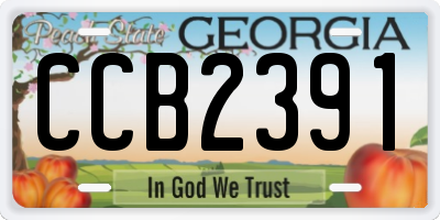 GA license plate CCB2391