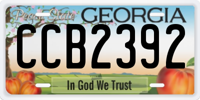 GA license plate CCB2392