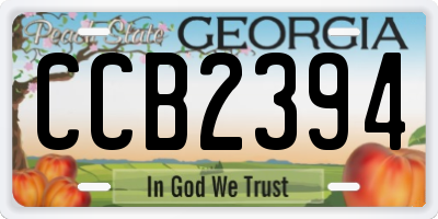 GA license plate CCB2394