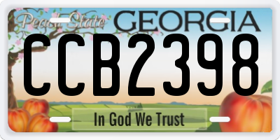 GA license plate CCB2398