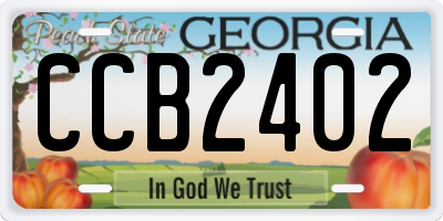 GA license plate CCB2402