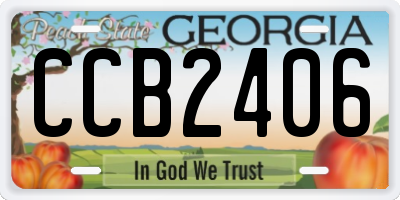 GA license plate CCB2406
