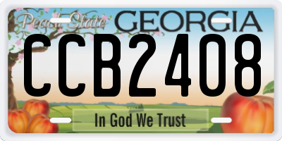 GA license plate CCB2408