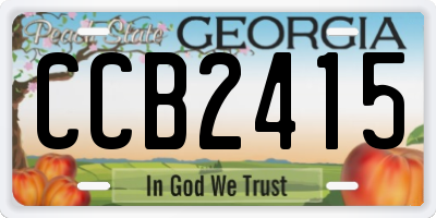 GA license plate CCB2415