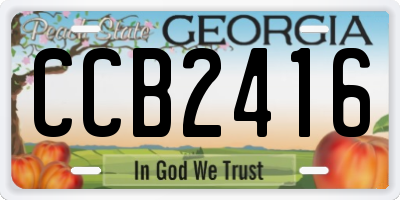 GA license plate CCB2416